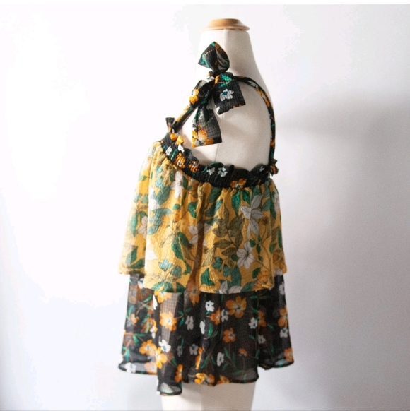 Women's Floral Print Flowy Tiered Tank Top - Picture 7 of 8